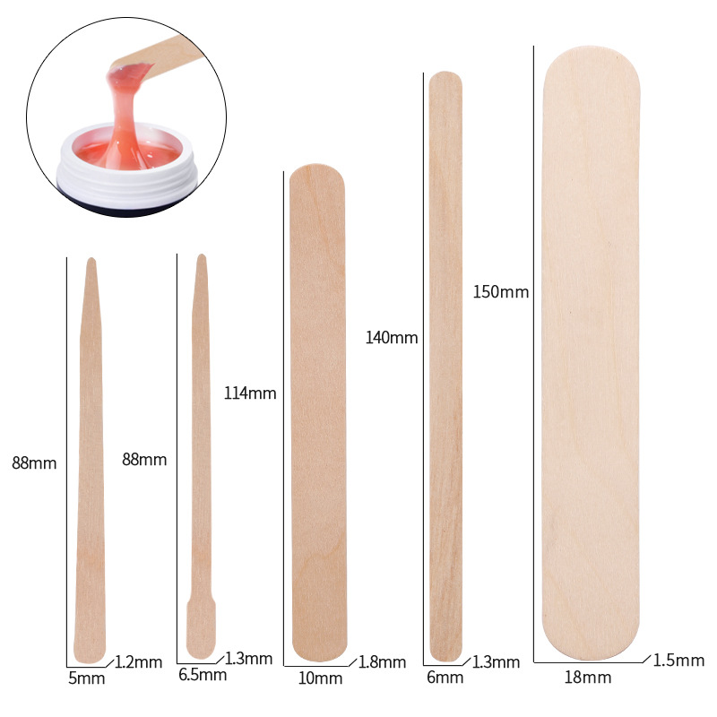 Wood Filler Stick - 100개 일회용 왁싱 나무 혀 압자