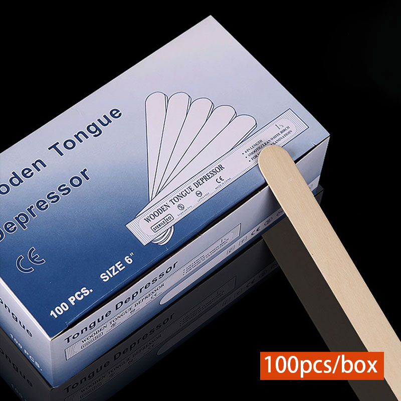 Wood Filler Stick - 50/100pcs 문신 왁싱 스틱 일회용 혀