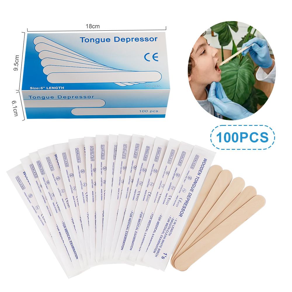 Wood Filler Stick - 30/50/100/200PCS 일회용 문신 혀 압자 바디