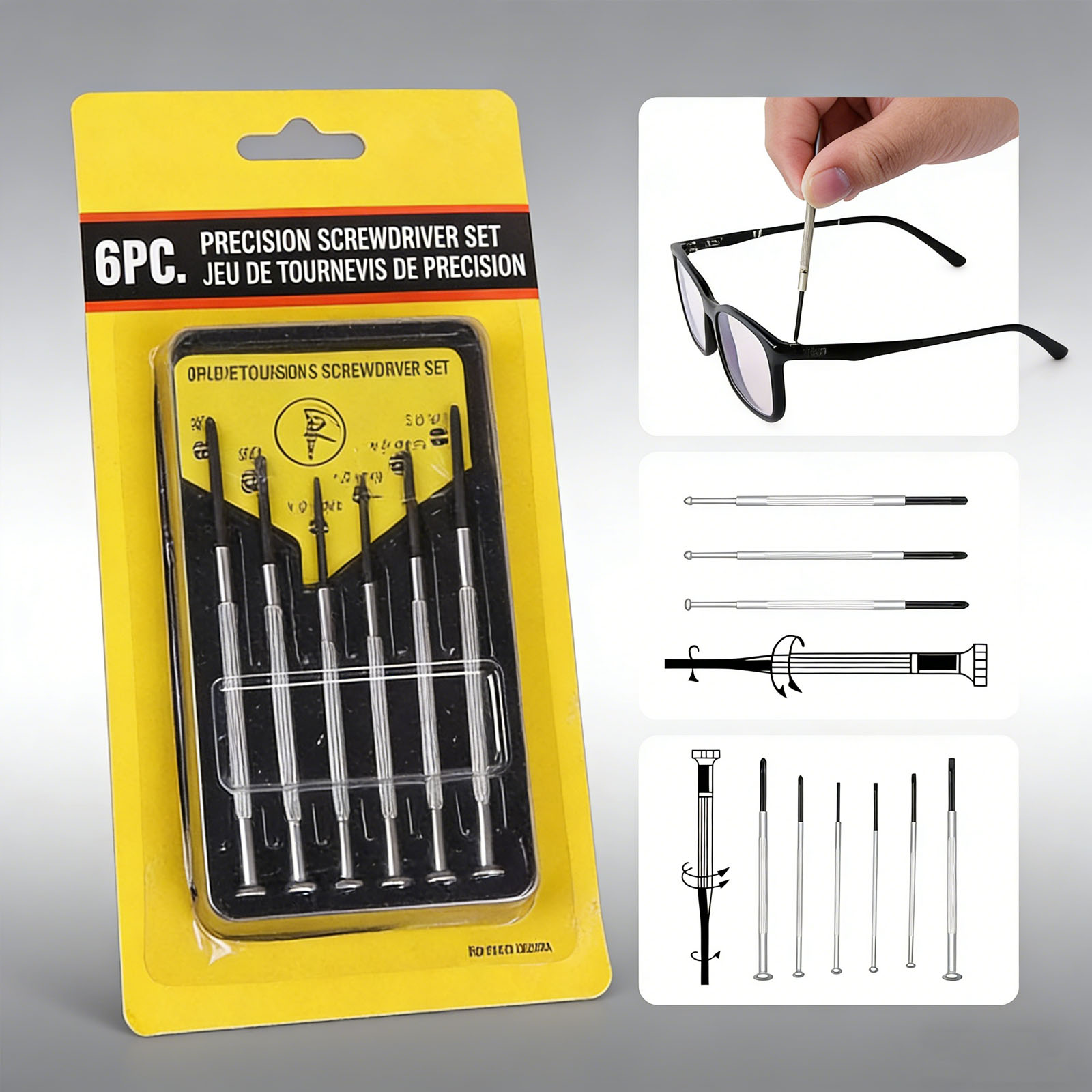 Screwdriver Set Precision - 6개의 스크루드라이버 세트, 안경 액세서리, 정밀