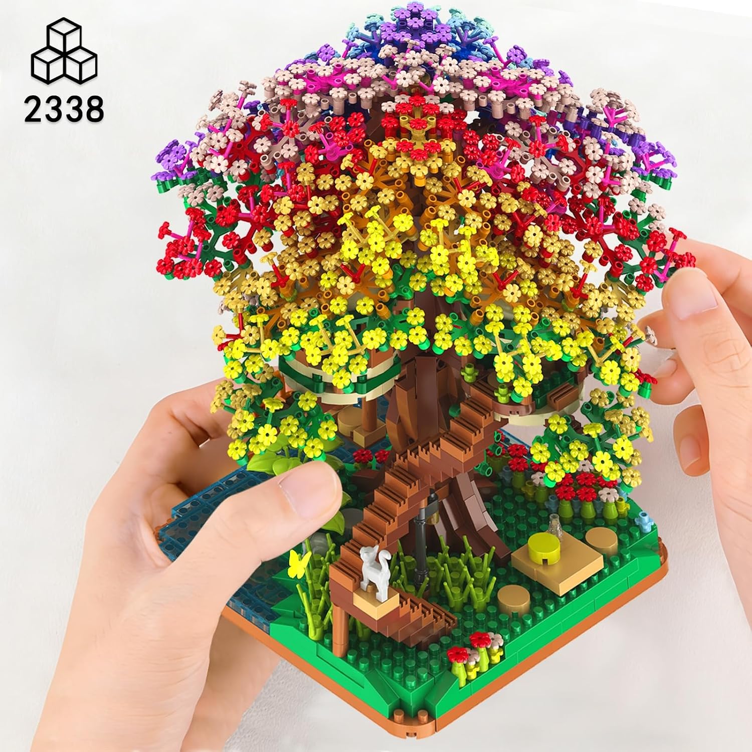 2338PCS DIY 레인보우 트리 하우스 마이크로 빌 - Home Improvement Kids 리뷰 및 가격